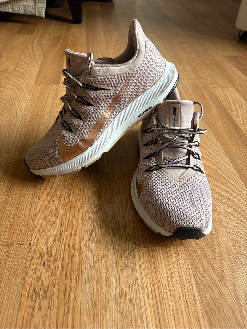 Nike Quest 2 Stone Mauve’ - Light Pink with Rose gold logo